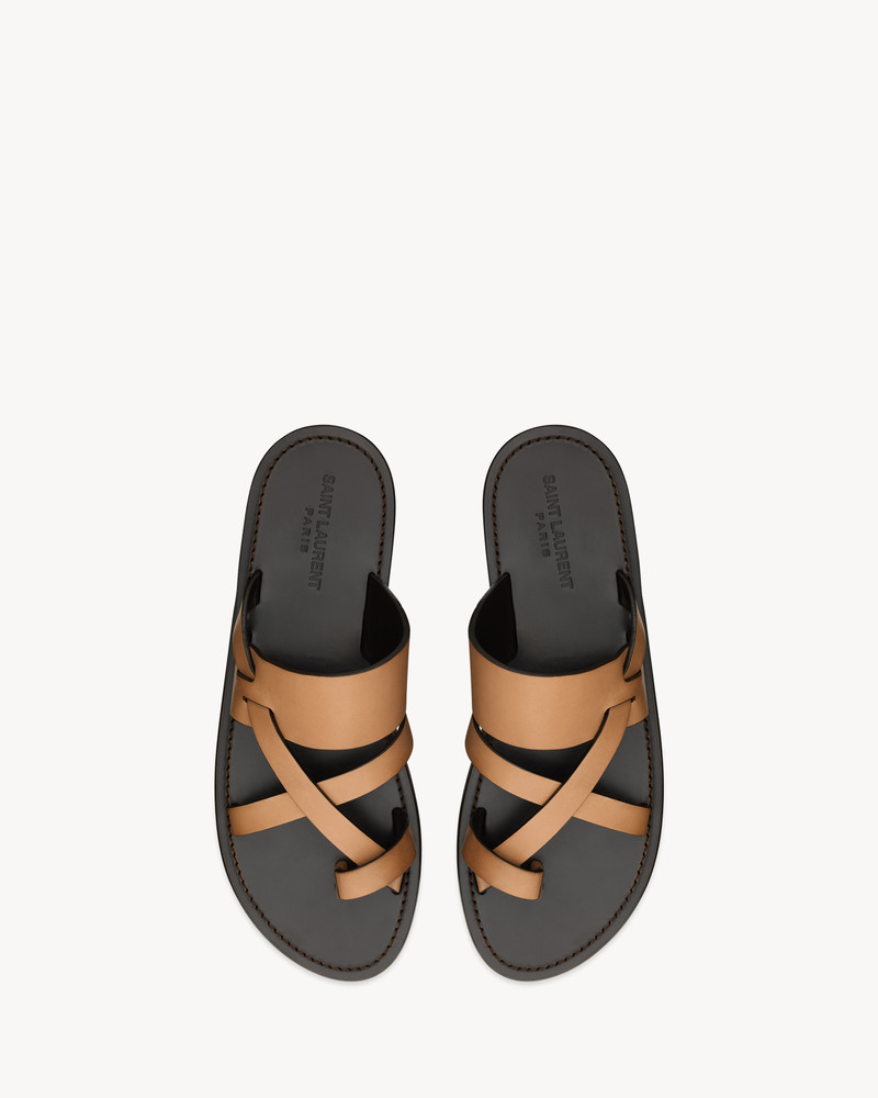 SAINT LAURENT culver slides in smooth leather outlook