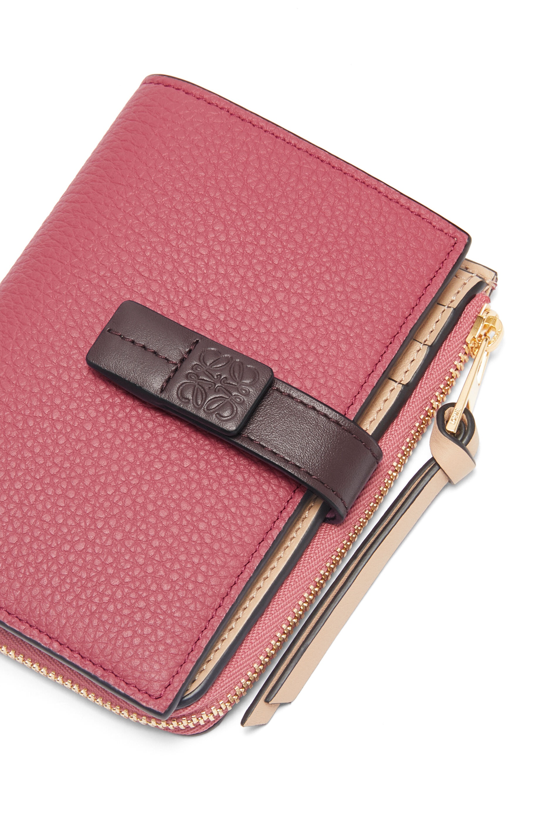 Slim zip bifold wallet in soft grained calfskin - 6