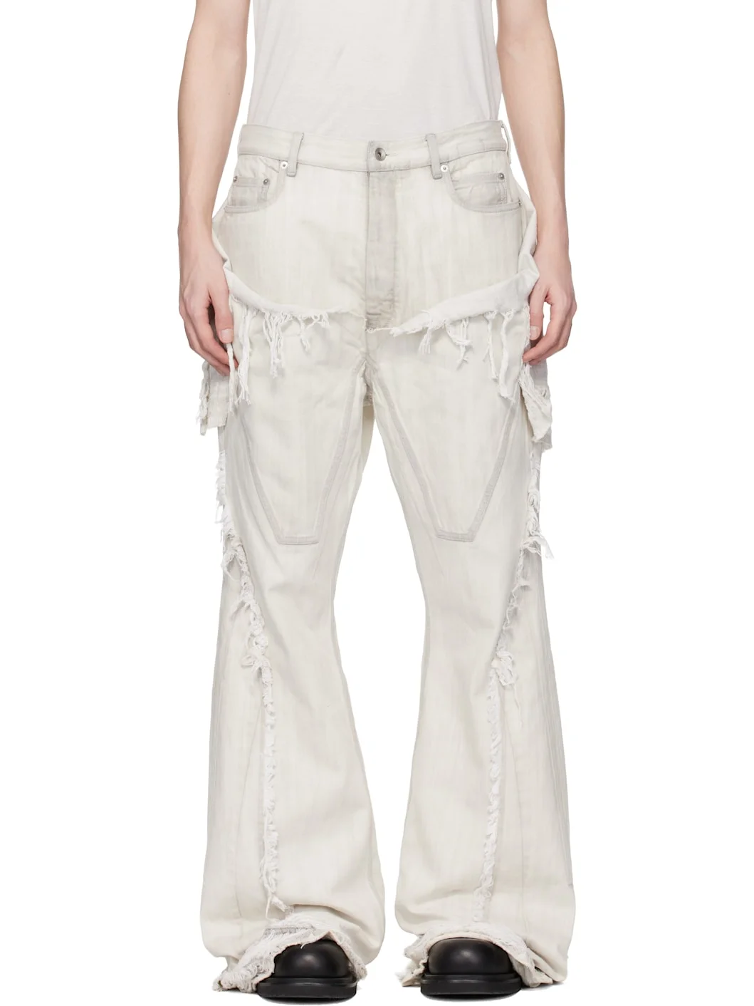 Off-White Temple Slivered Bootcut Jeans - 1
