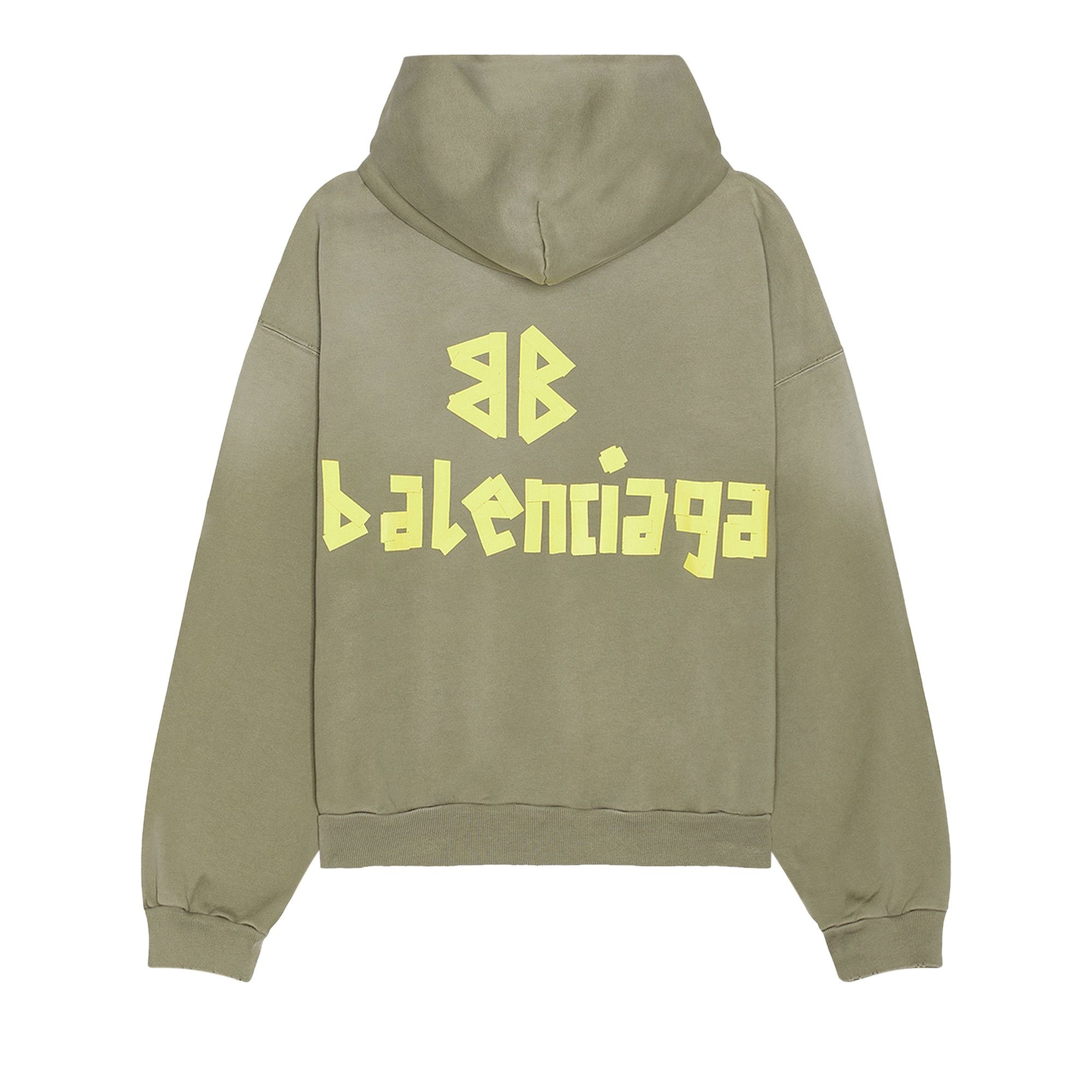 Balenciaga Ripped Pocket Hoodie 'Army Green' - 2