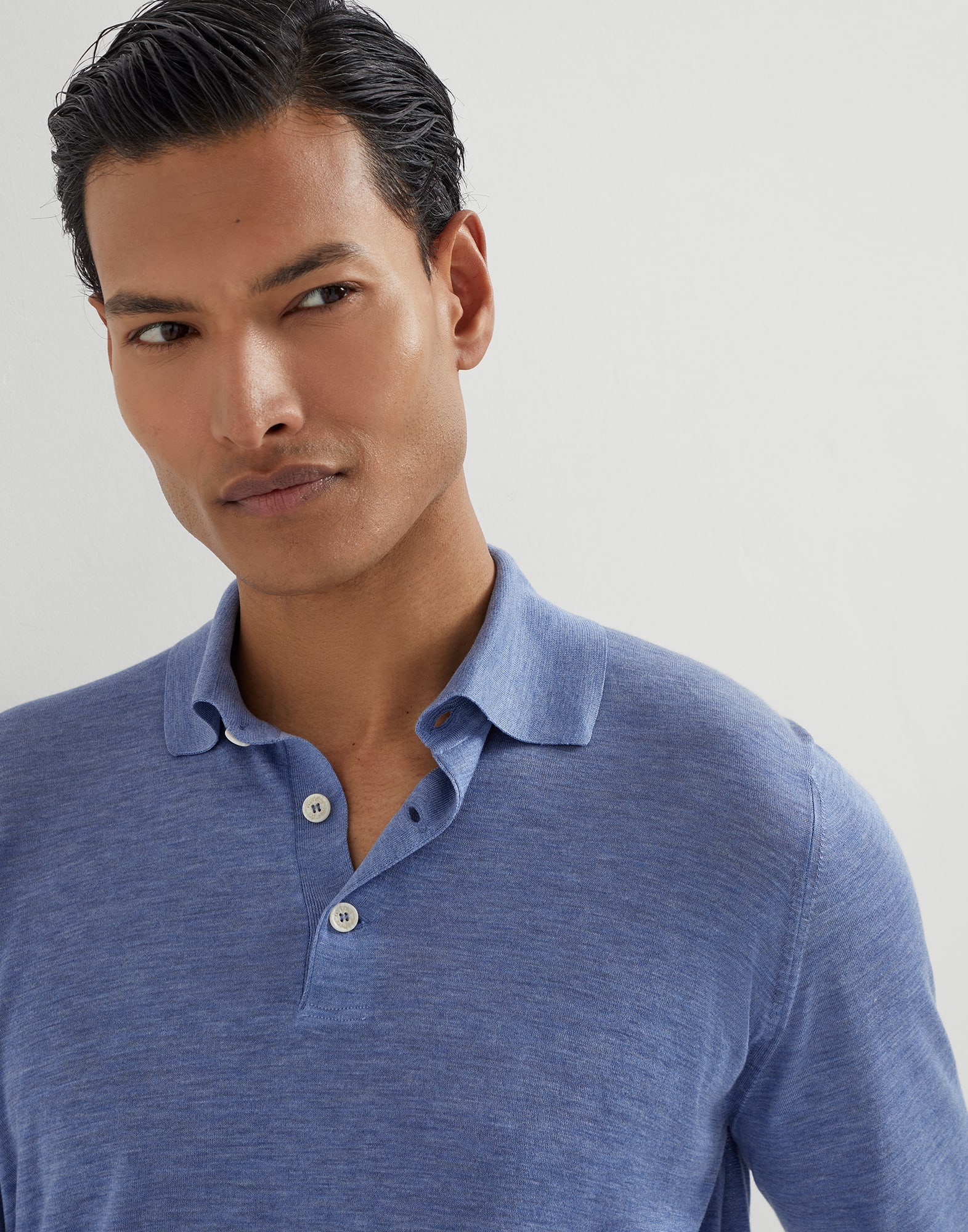 Silk and cotton lightweight knit polo shirt - 3