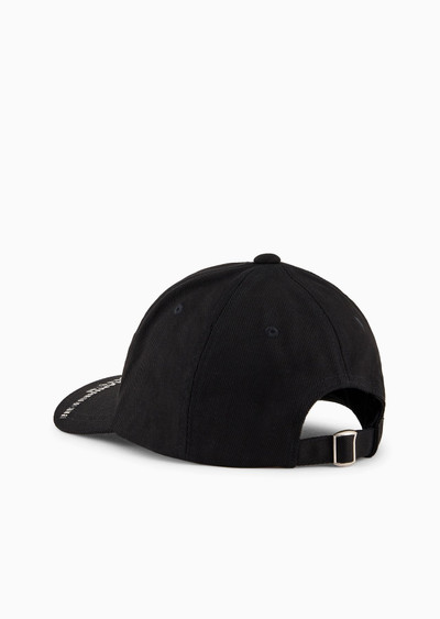 EMPORIO ARMANI Canvas baseball cap with Emporio Armani Milano embroidery outlook