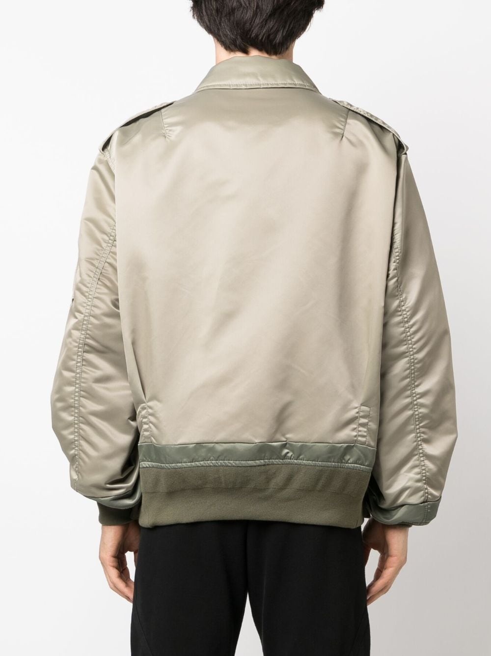off-centre button-fastening bomber jacket - 4
