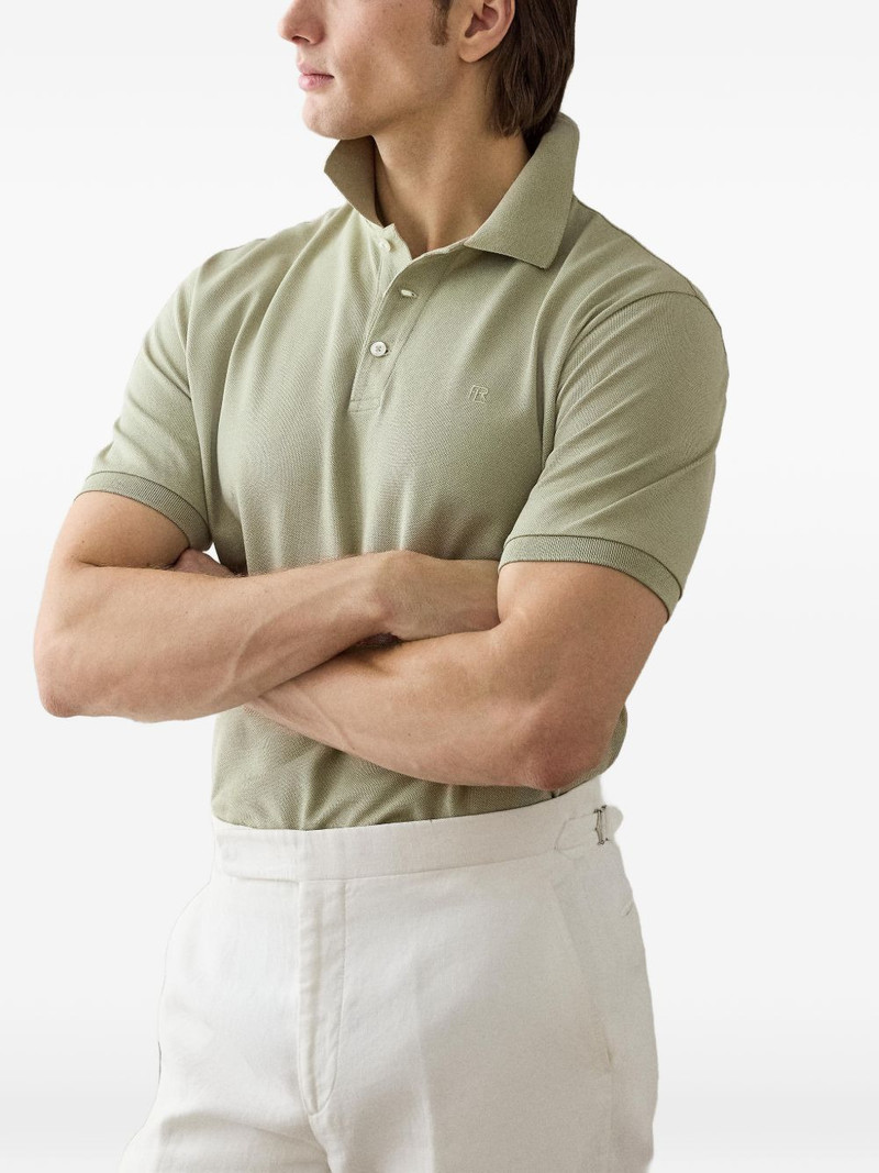 logo-embroidered cotton polo shirt 4