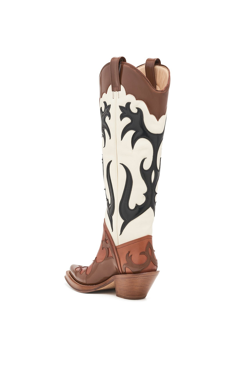 GABRIELA HEARST Capitana Cowboy Boot in Cognac Multi Leather outlook