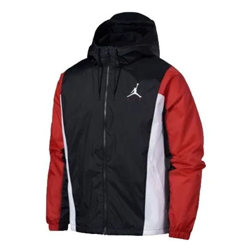 공기 요르단 MENS Jumpman 다색 농구 까마귀 재킷 검정/빨강 CV2241-010 - 1