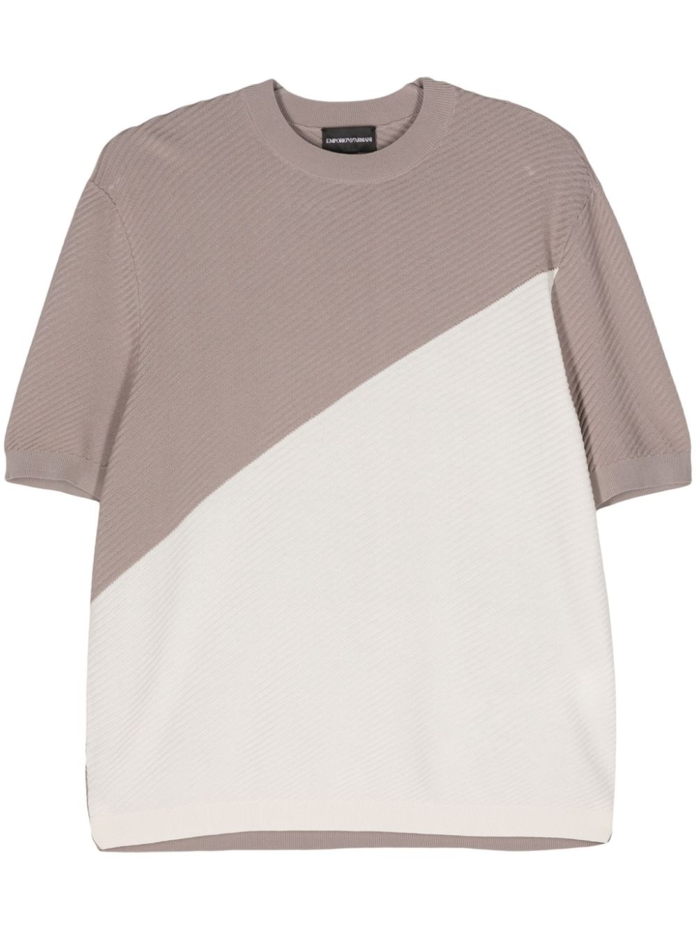 colour-block knitted T-shirt - 1