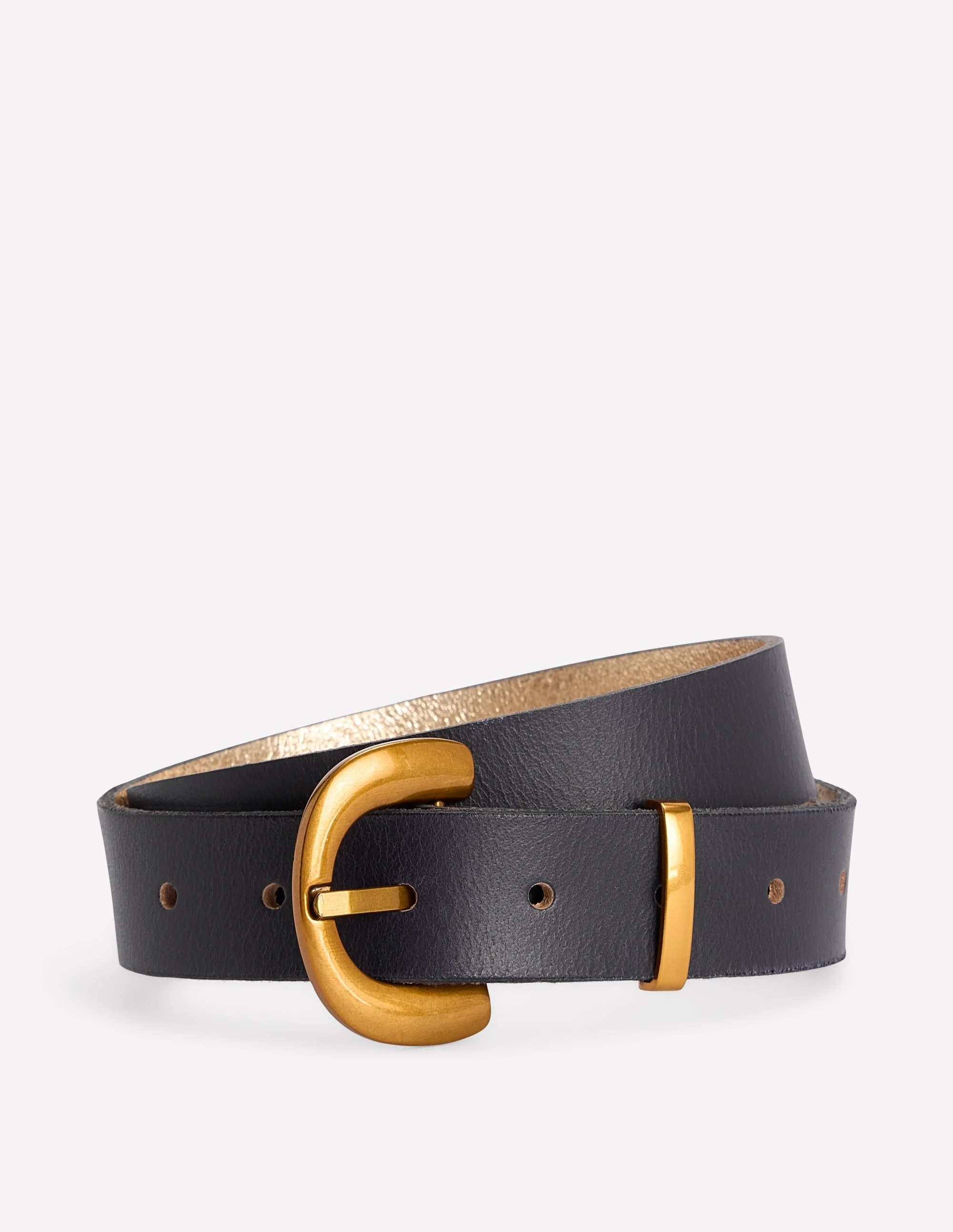 Chunky Buckle Belt-Navy - 1