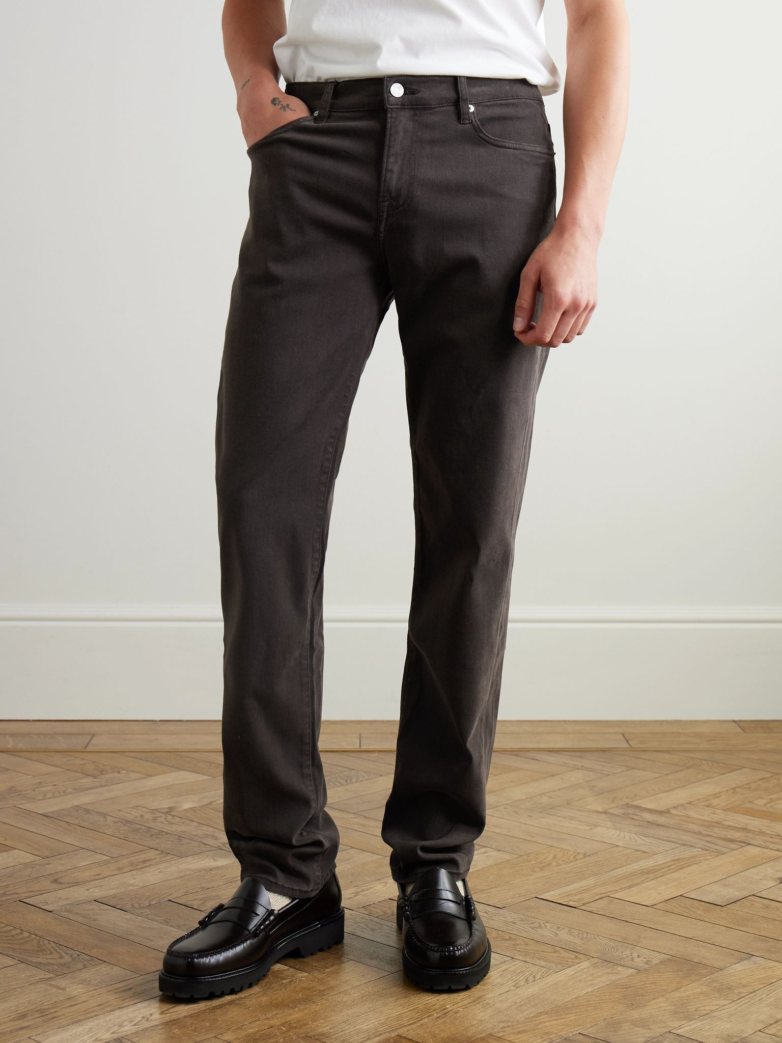 L'Homme Slim-Fit Stretch Lyocell-Blend Trousers Brown - 3