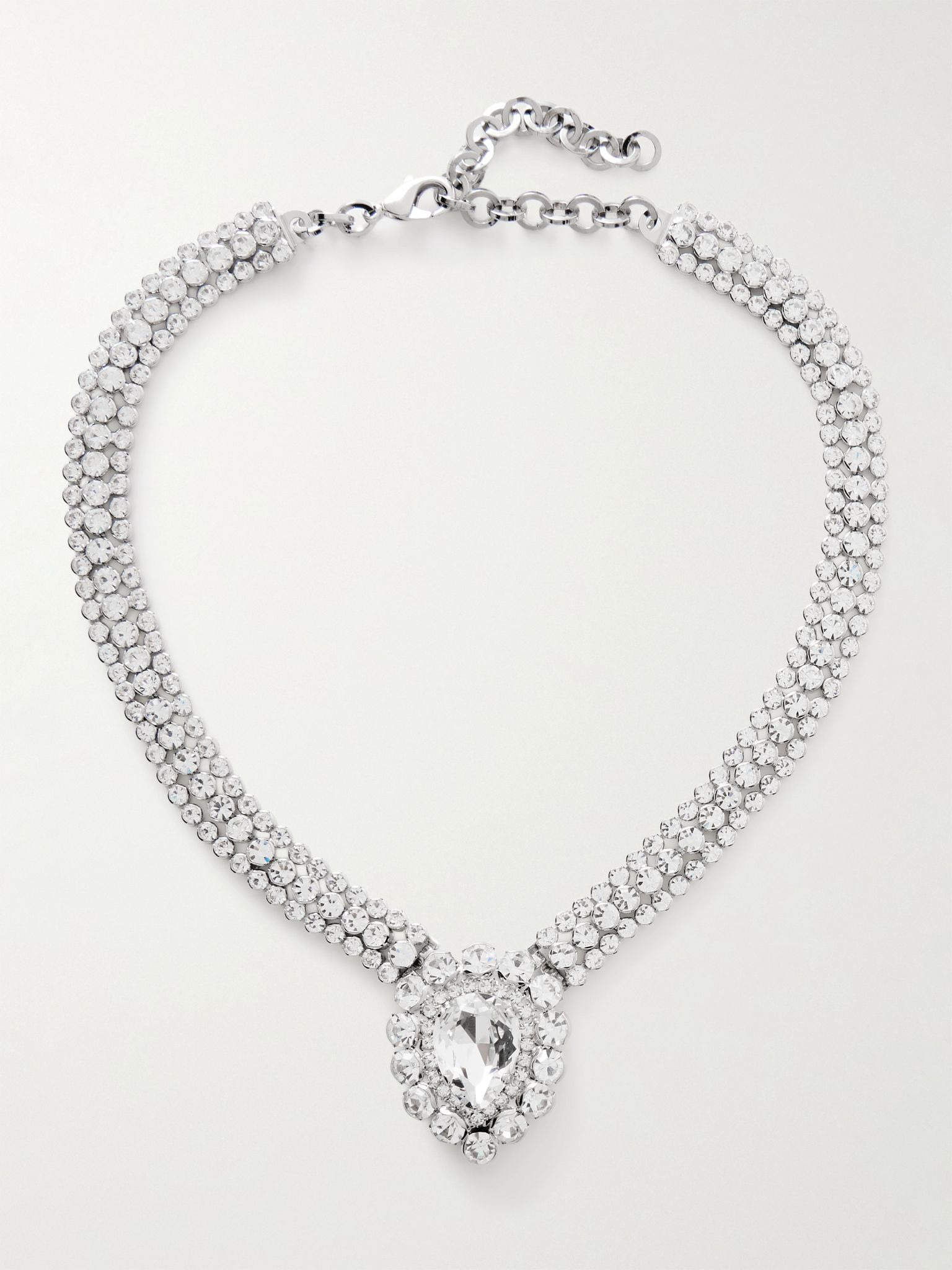 Silver-tone crystal necklace Silver - 1
