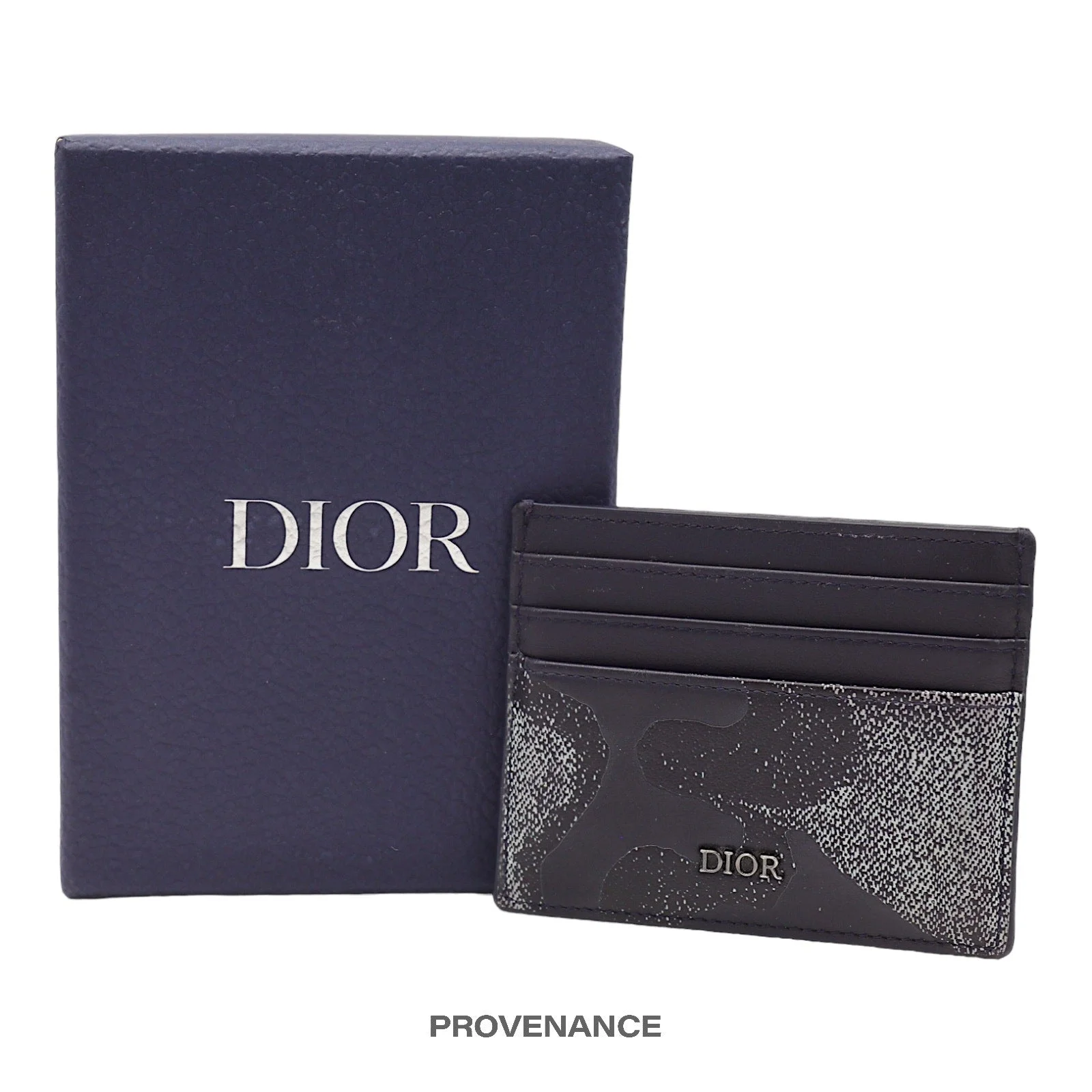Dior x Peter Doig Card Wallet - Blue Denim Camouflage - 1