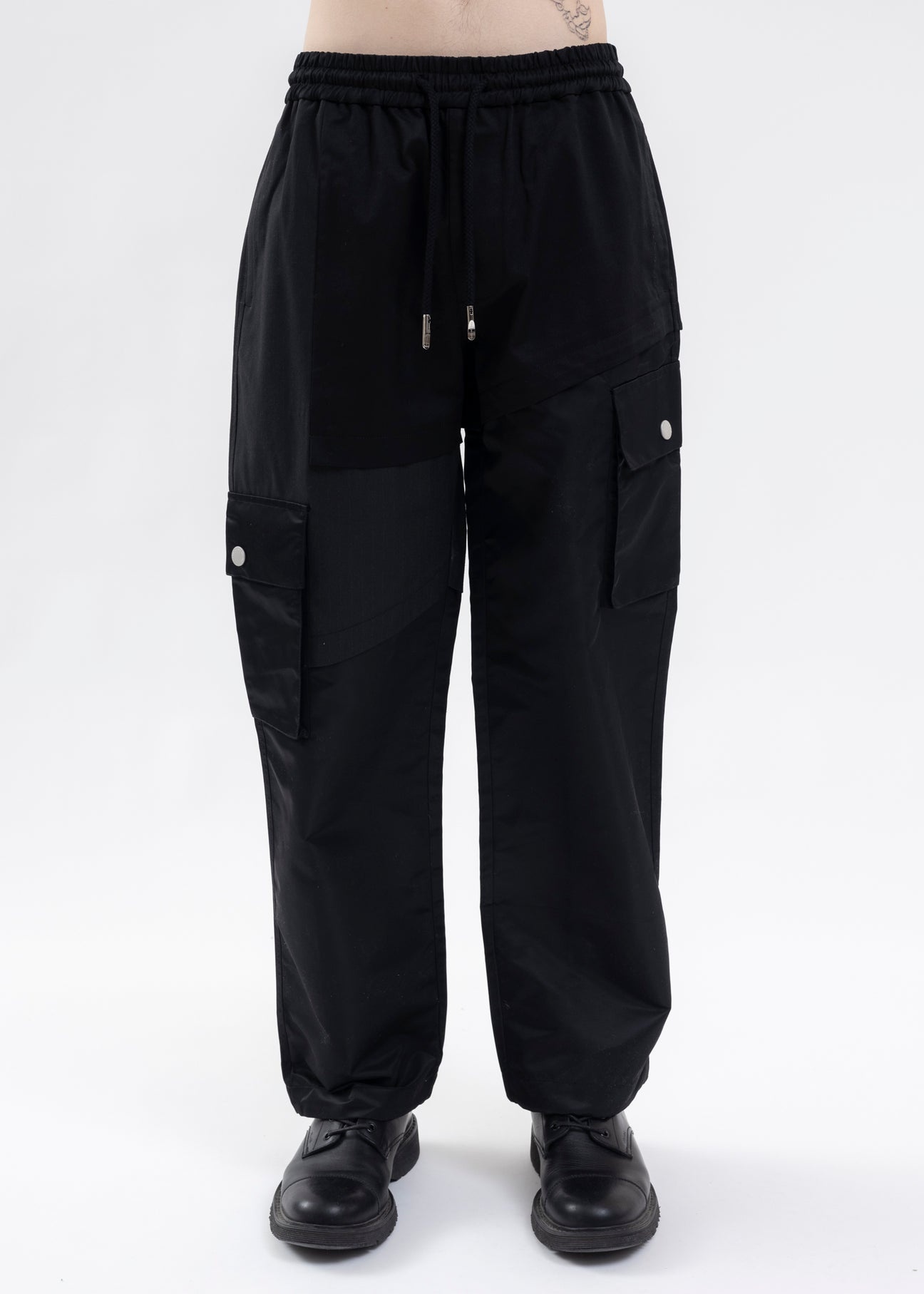 BLACK/GREY PANEL CARGO PANT - 1