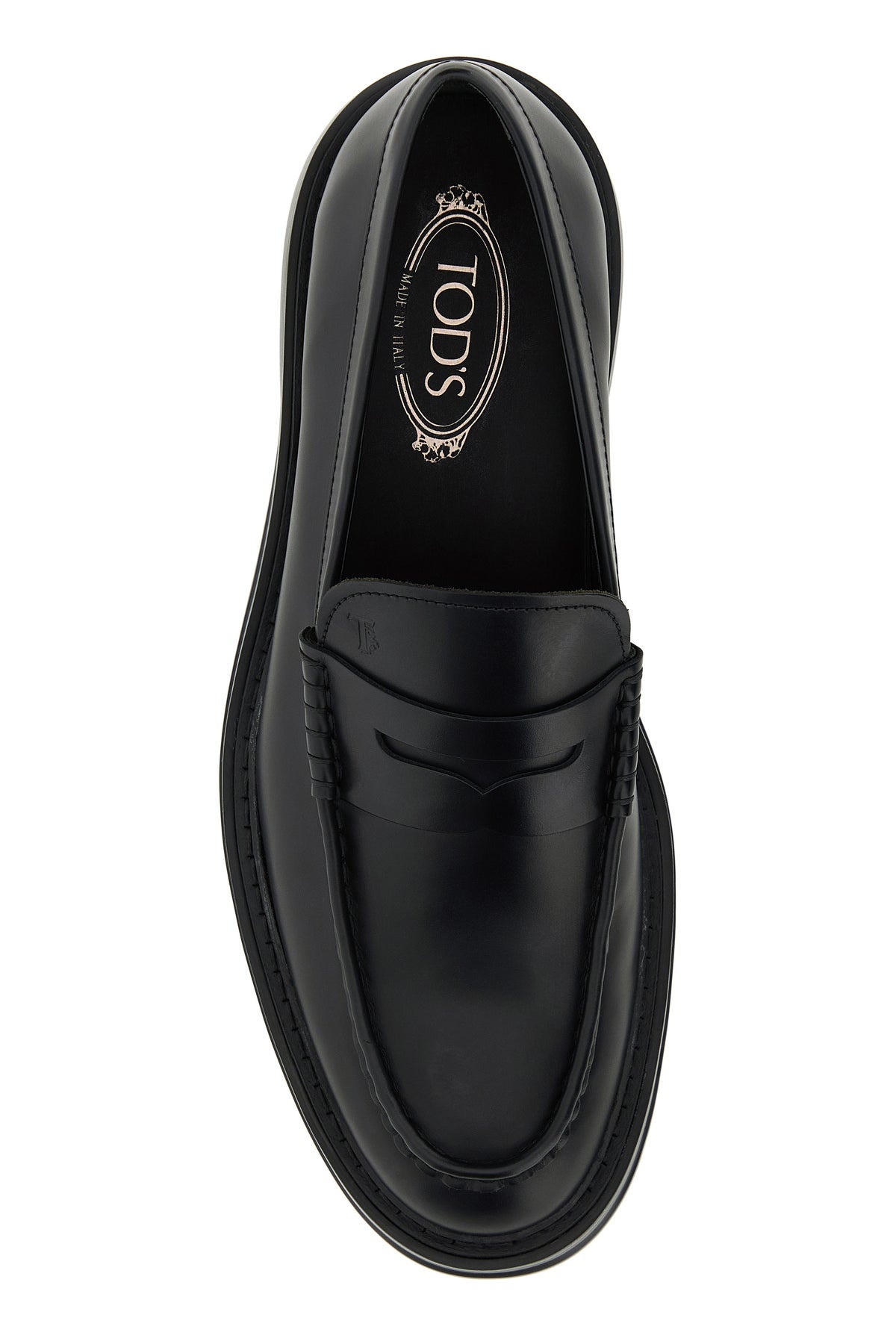 Black leather loafers - 4