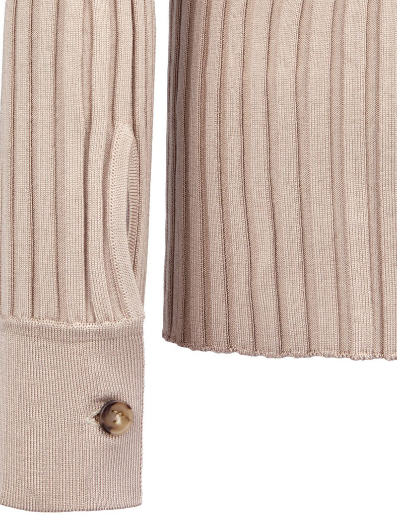 ribbed chest-pocket cardigan 3