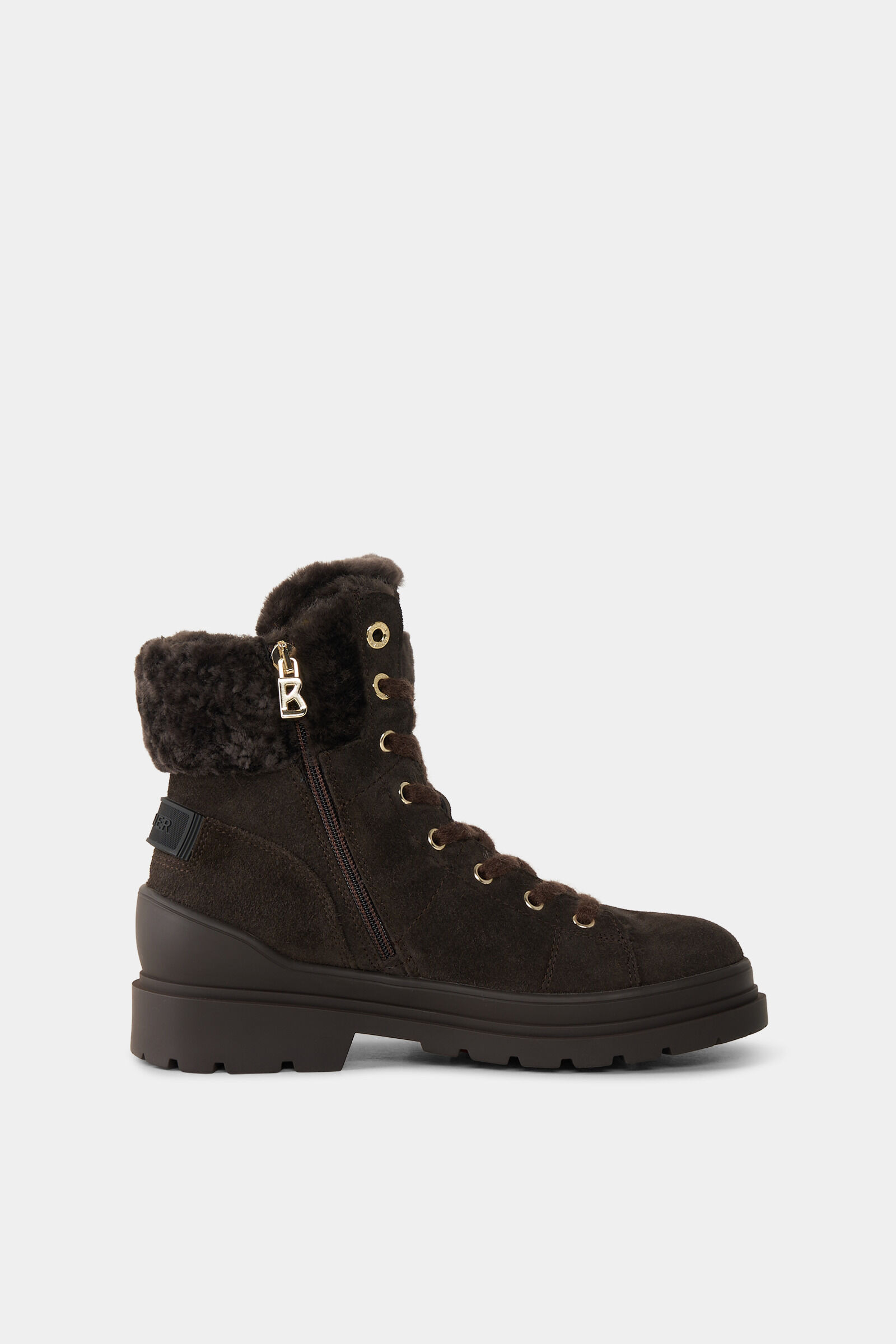 St. Moritz lace-up boots with spikes in Chocolate - 2
