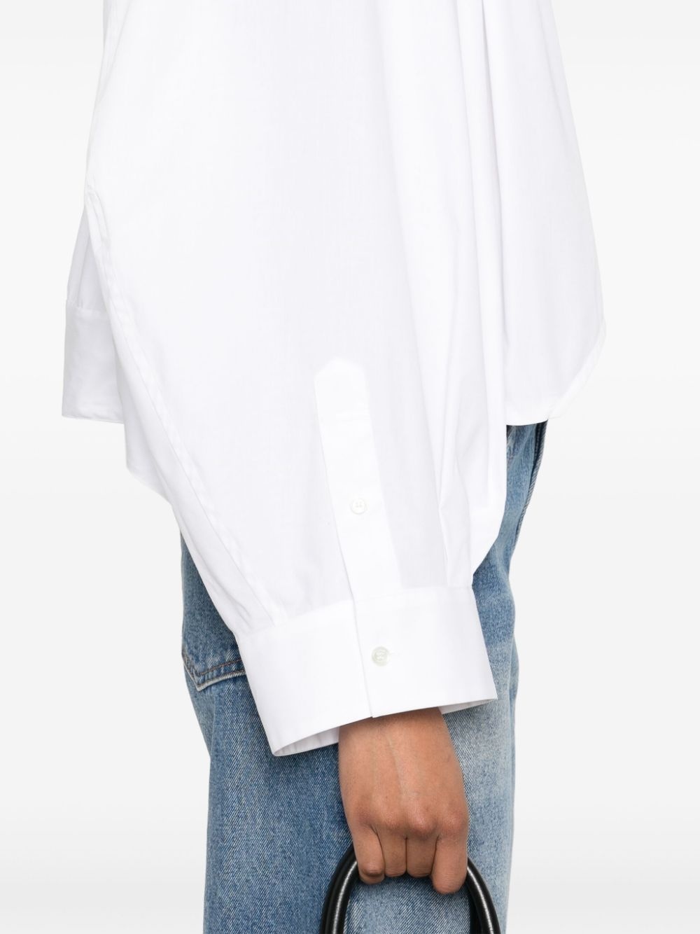 wide-sleeve poplin shirt - 5