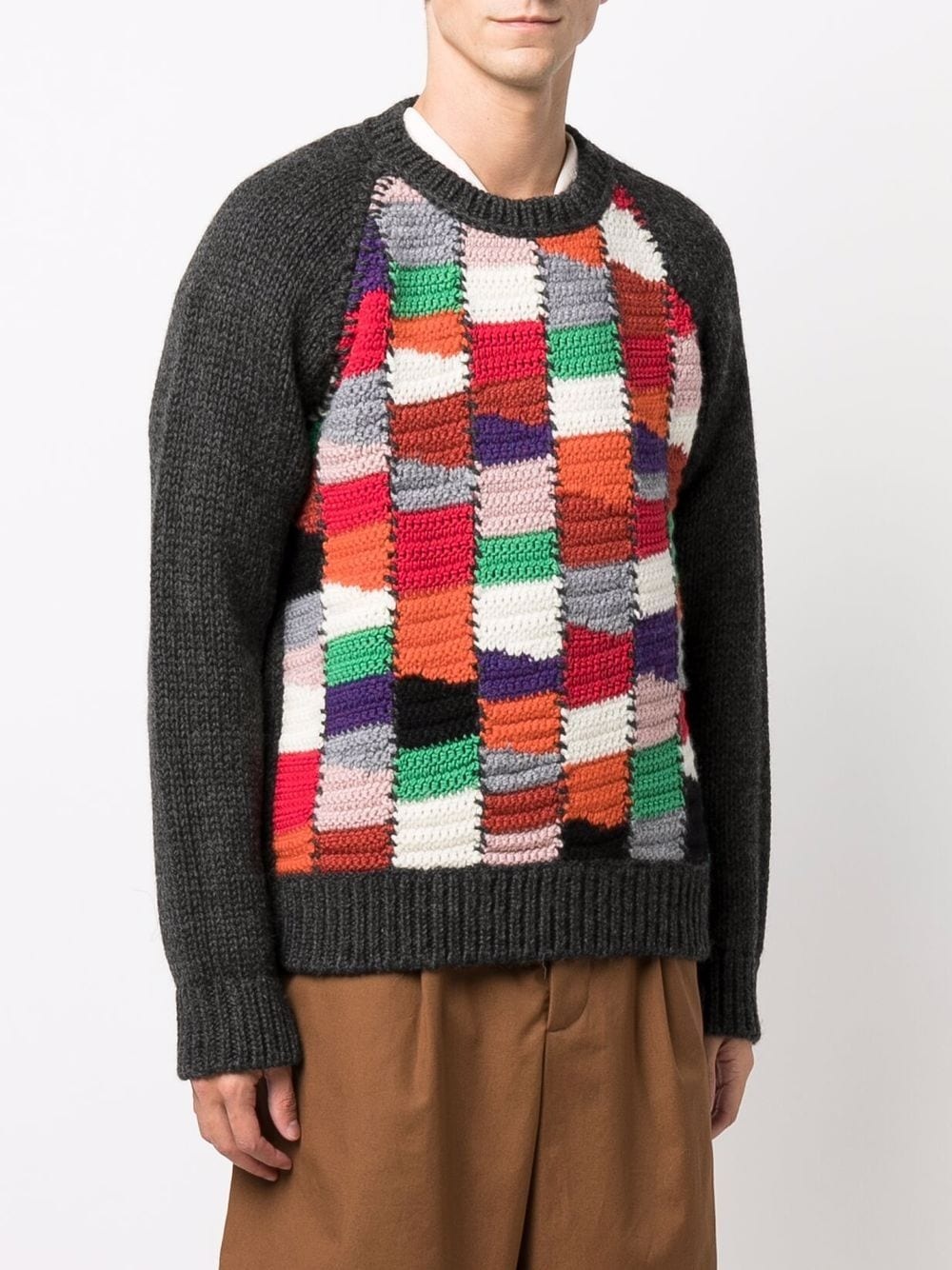 crochet colour-block jumper - 3