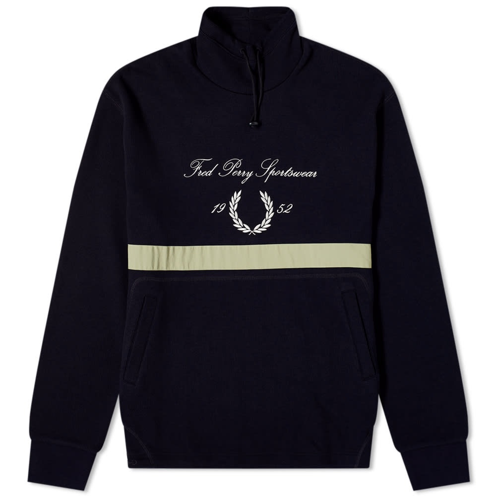 Fred Perry Archive Logo Funnel Neck Sweat - 1