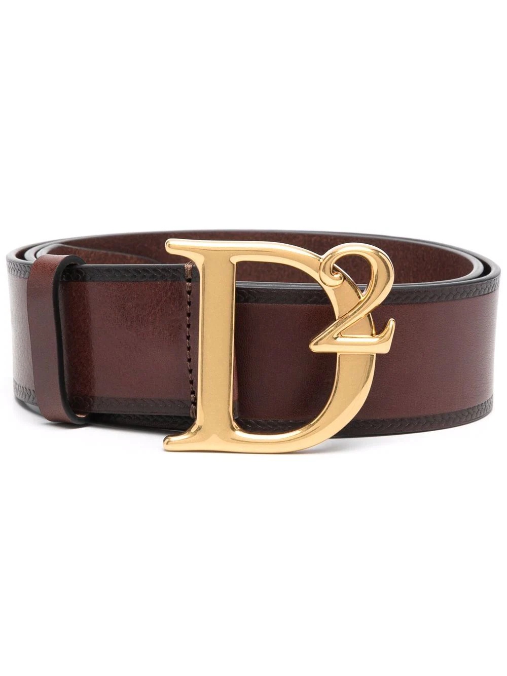 logo-buckle leather belt - 1