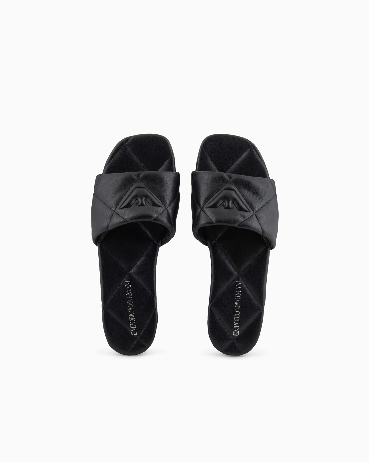 Quilted nappa-leather effect sandals with eagle - 3