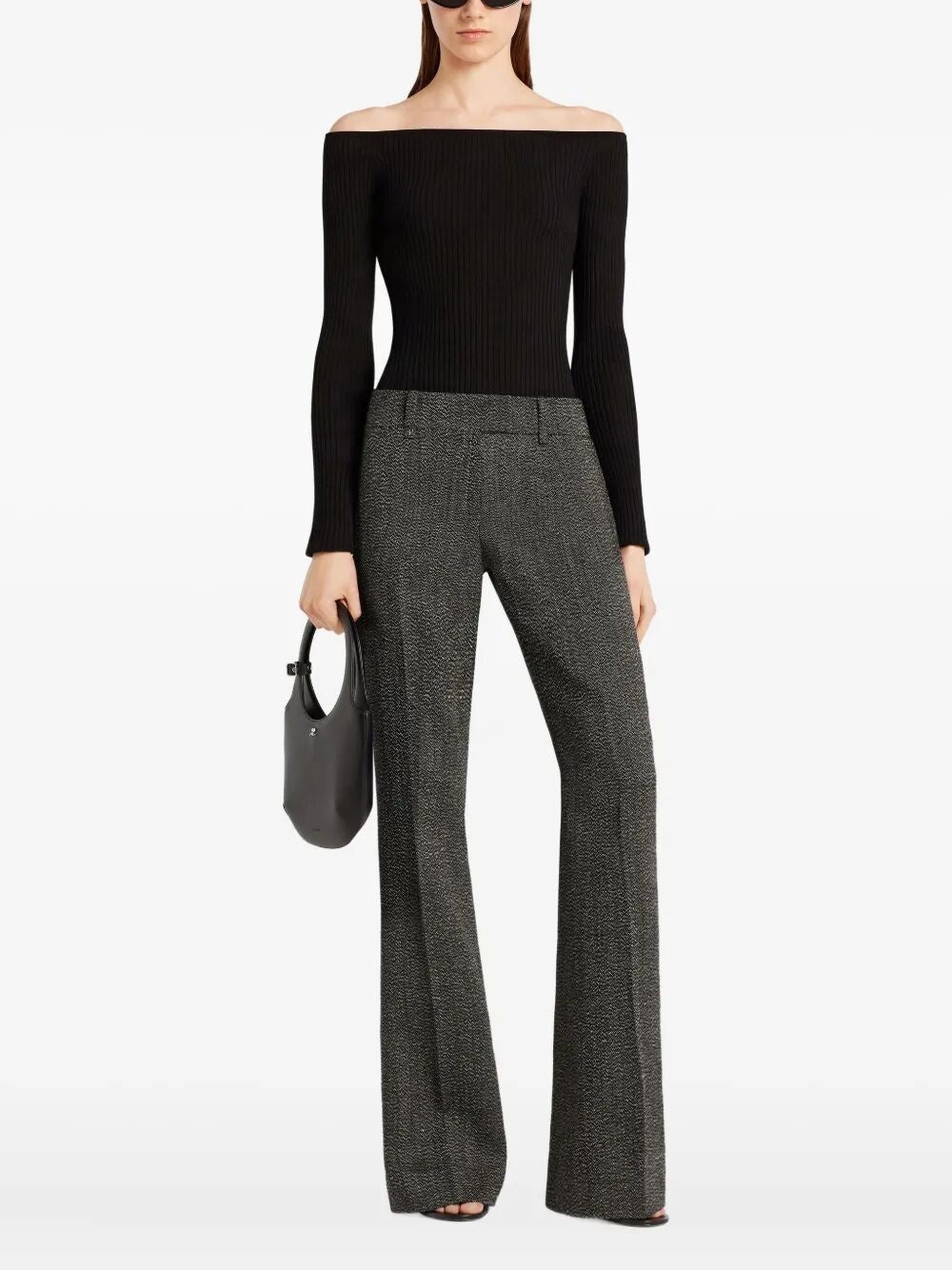 Courreges Women "Off Shoulder" Rib Knit Top - 5