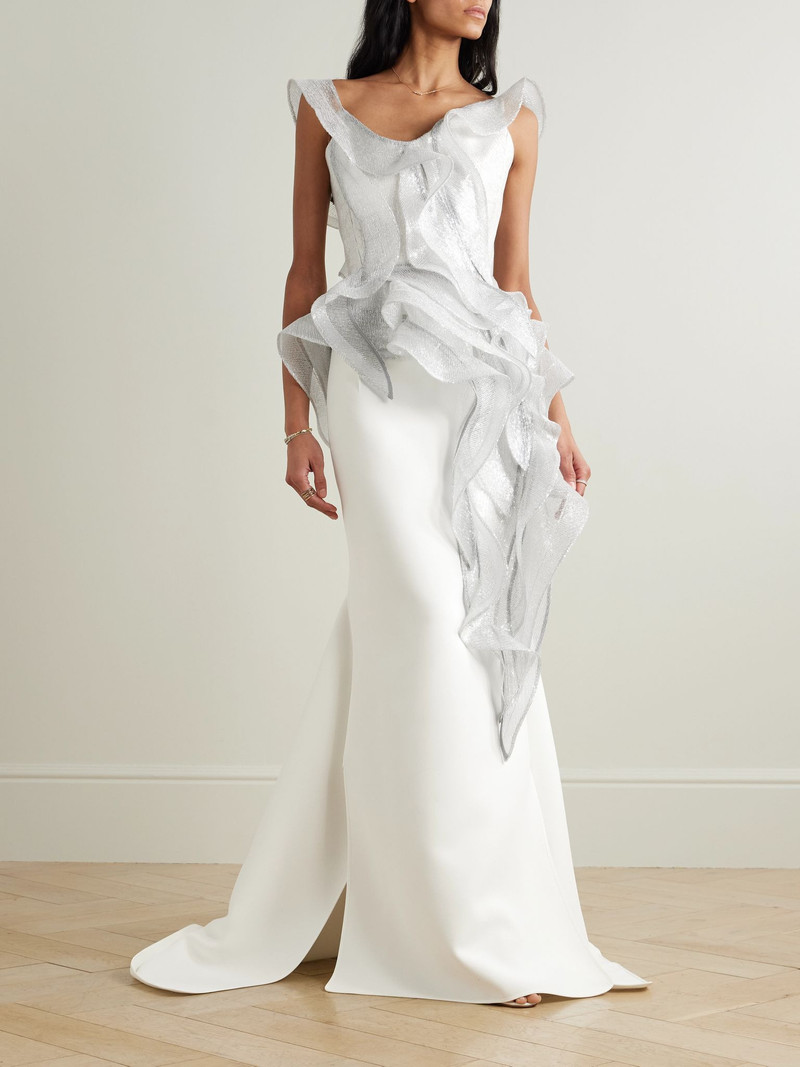 MATICEVSKI Snaking asymmetric crepe skirt White outlook
