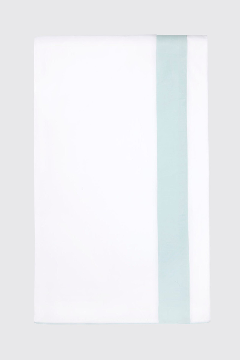 Maria Top Sheet in White & Artemisia Cotton 1