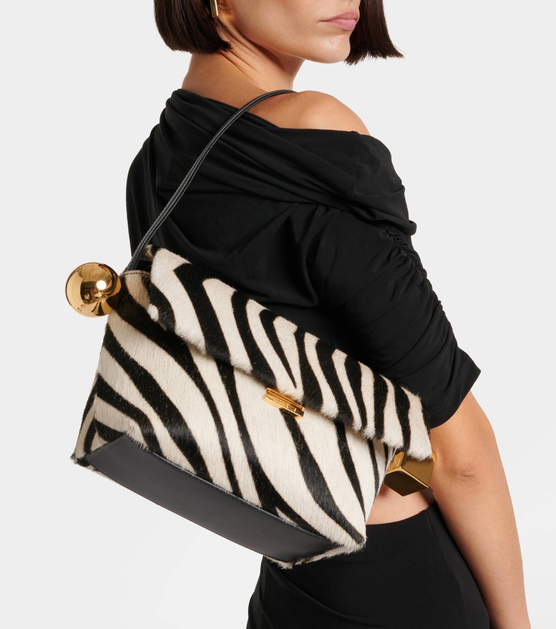 Rond Carré calf hair shoulder bag - 2