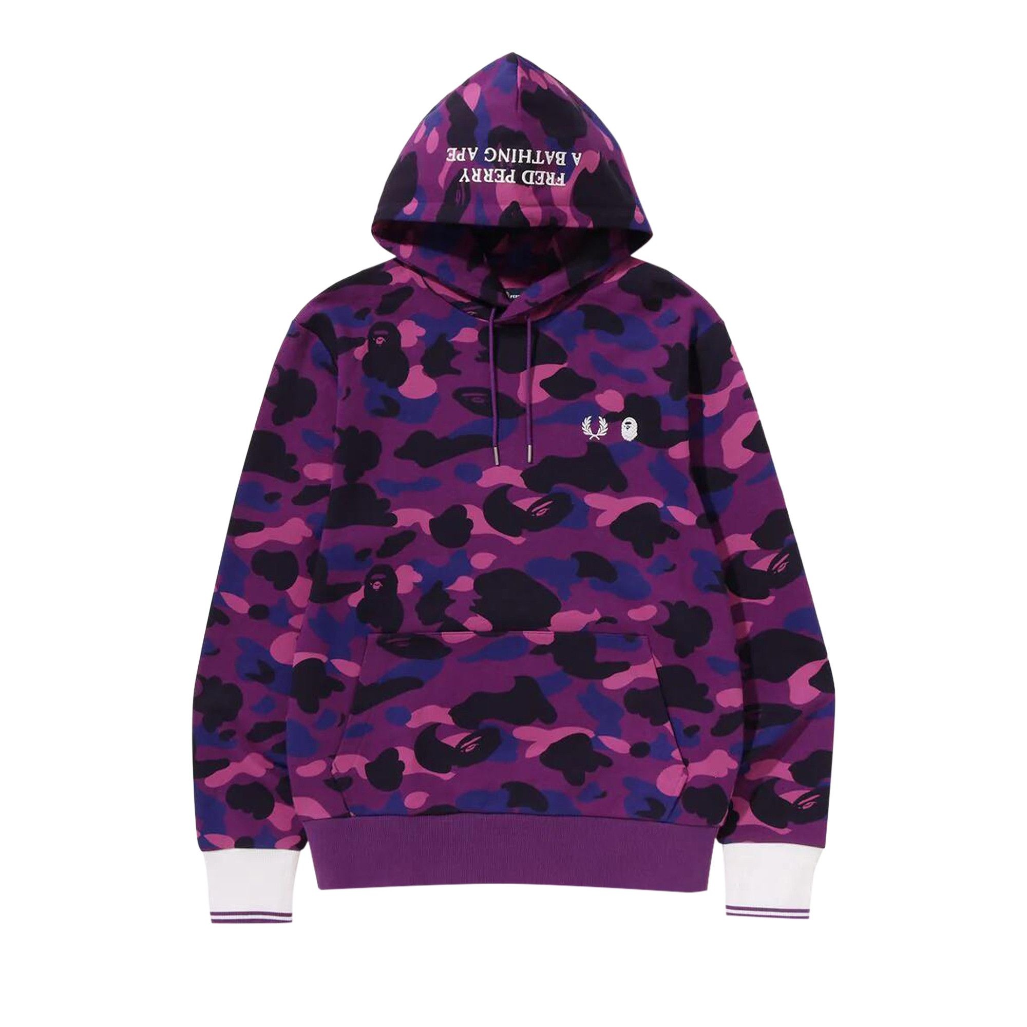 BAPE x Fred Perry Color Camo Pullover Hoodie 'Purple' - 1