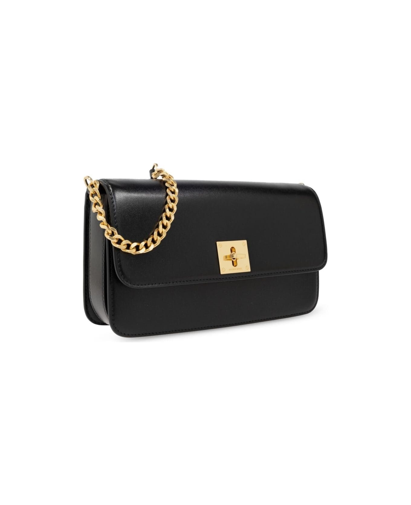 'gioia' Black Leather Crossbody Bag - 3