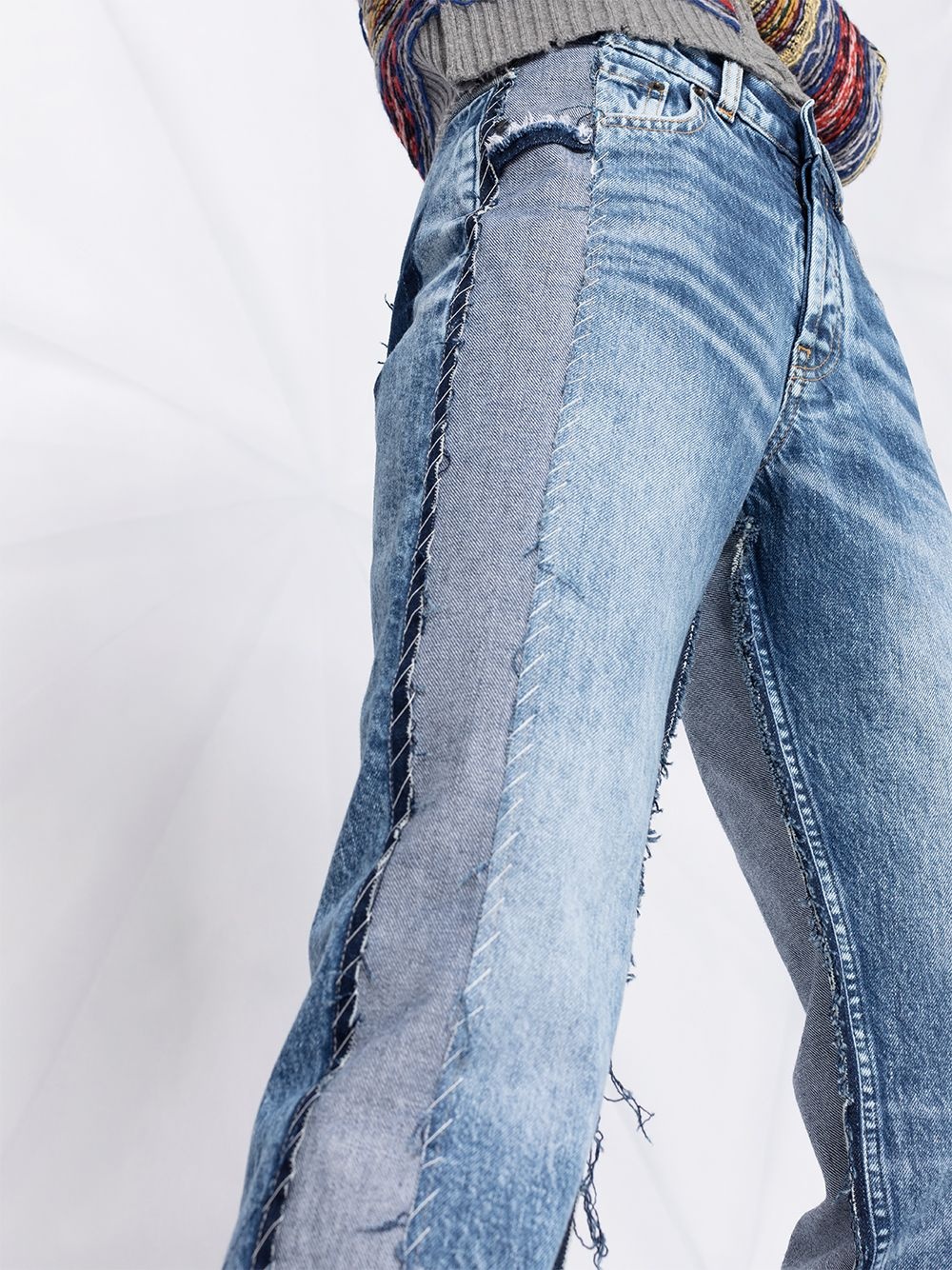 panelled high-rise jeans - 5