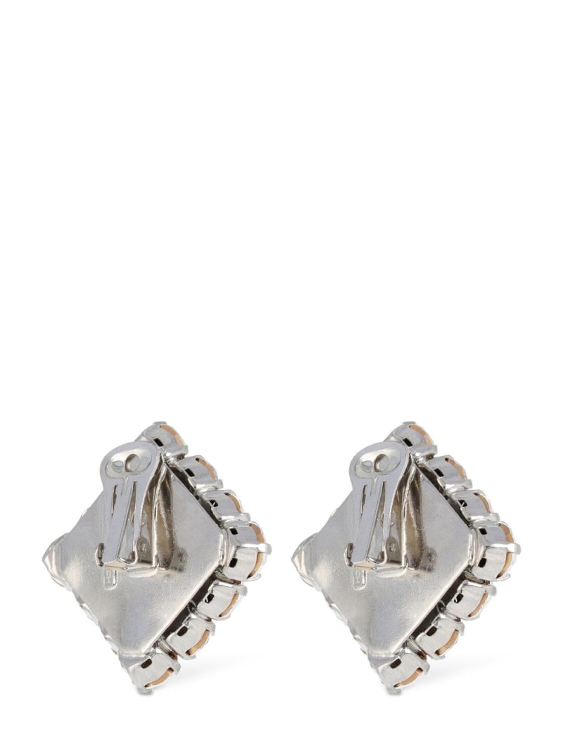 Square crystal stud earrings - 4