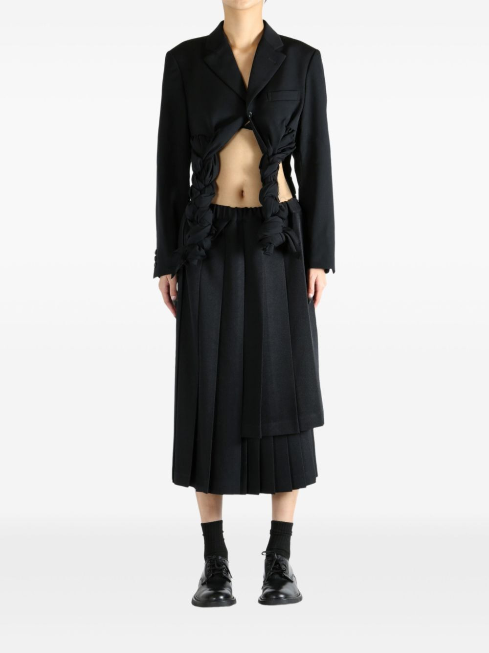 braided-detail cropped jacket - 2