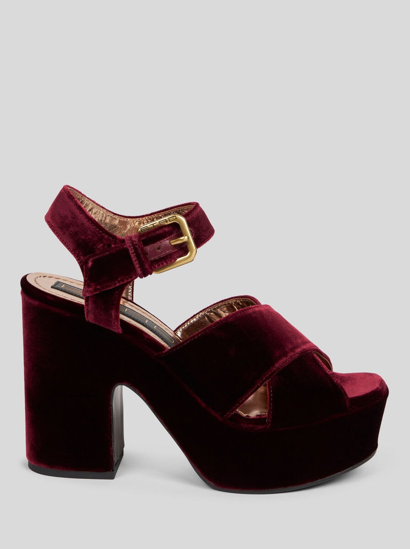 VELVET PLATFORM SANDALS 1