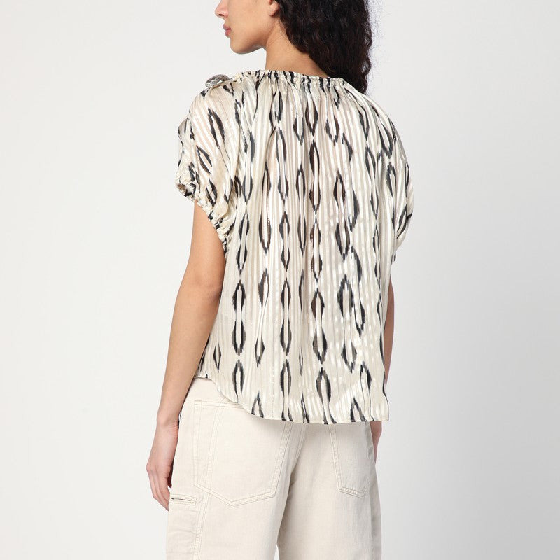 Isabel Marant Ecru/Black Blouse In Silk Women - 2