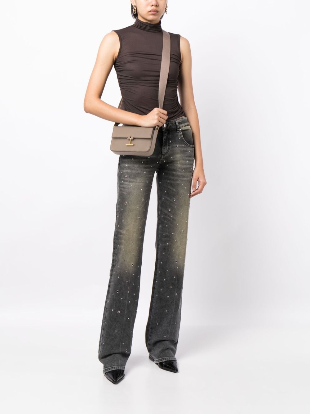 Tara mini pebbled-leather crossbody bag - 2