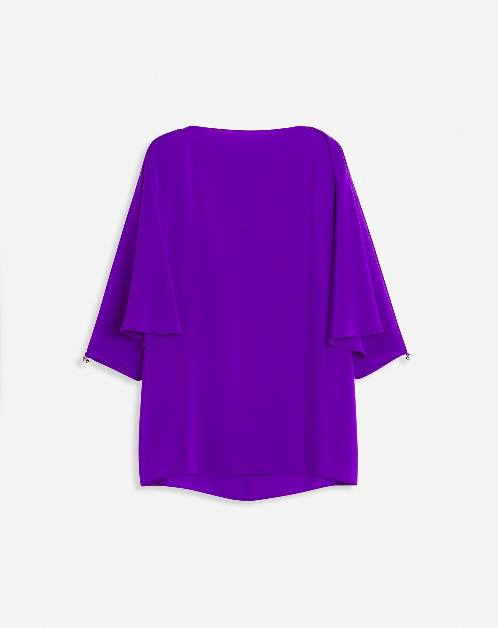 SILK TOP WITH OPENWORK SLEEVES - 1