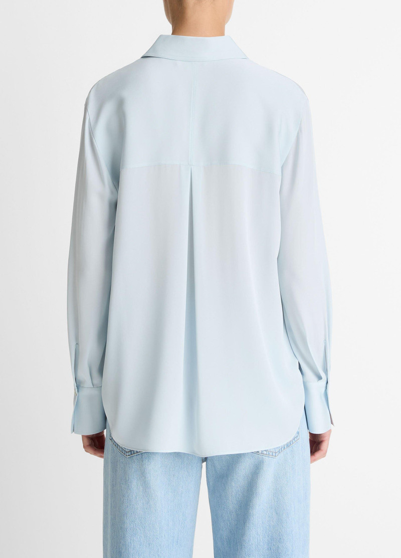Vince Stretch-Silk Button-Front Blouse outlook