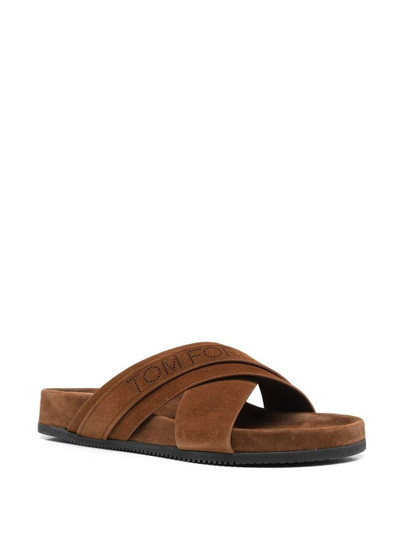 TOM FORD Wicklow logo suede sandals outlook