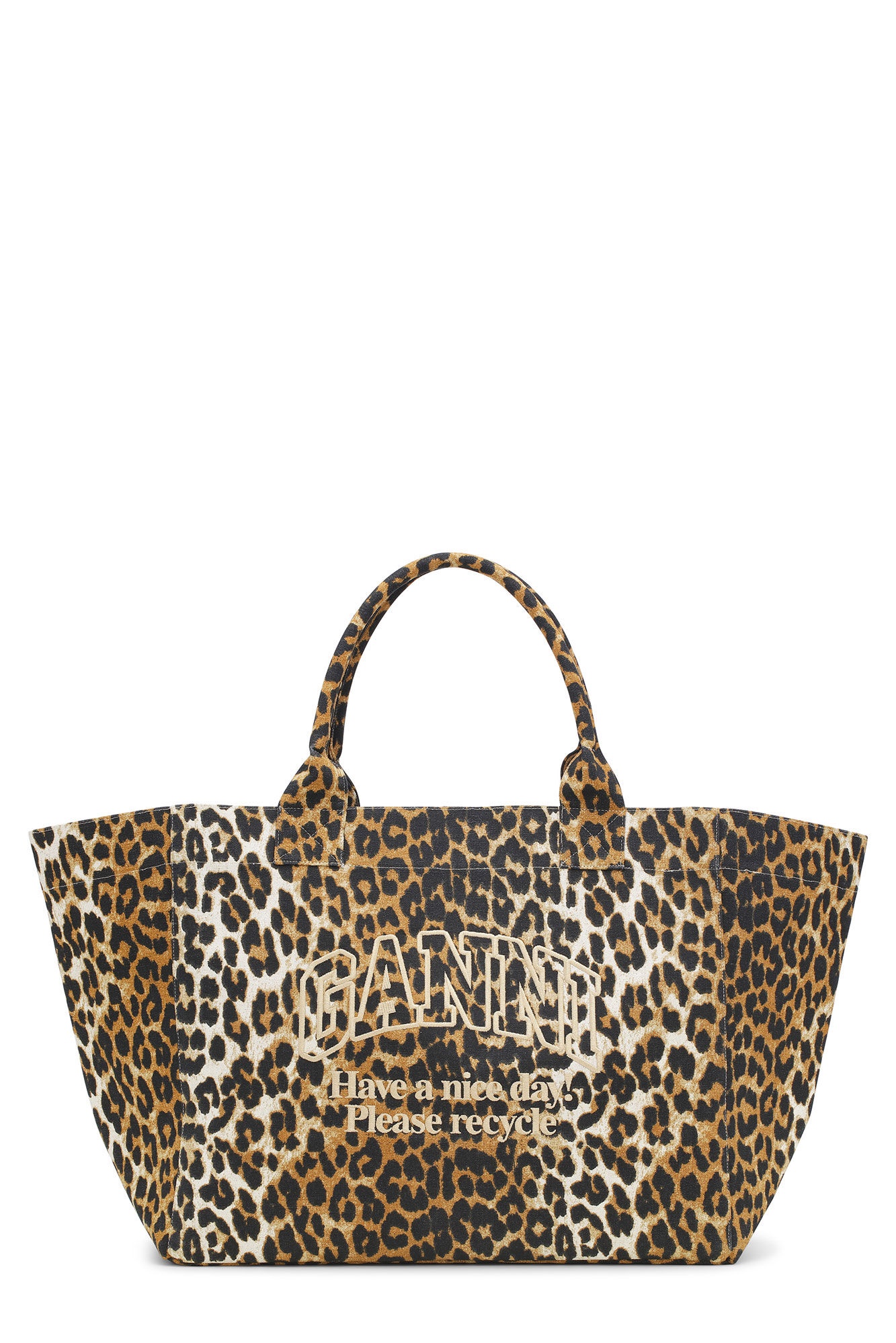 LEOPARD OVERSIZED CANVAS TOTE BAG - 1