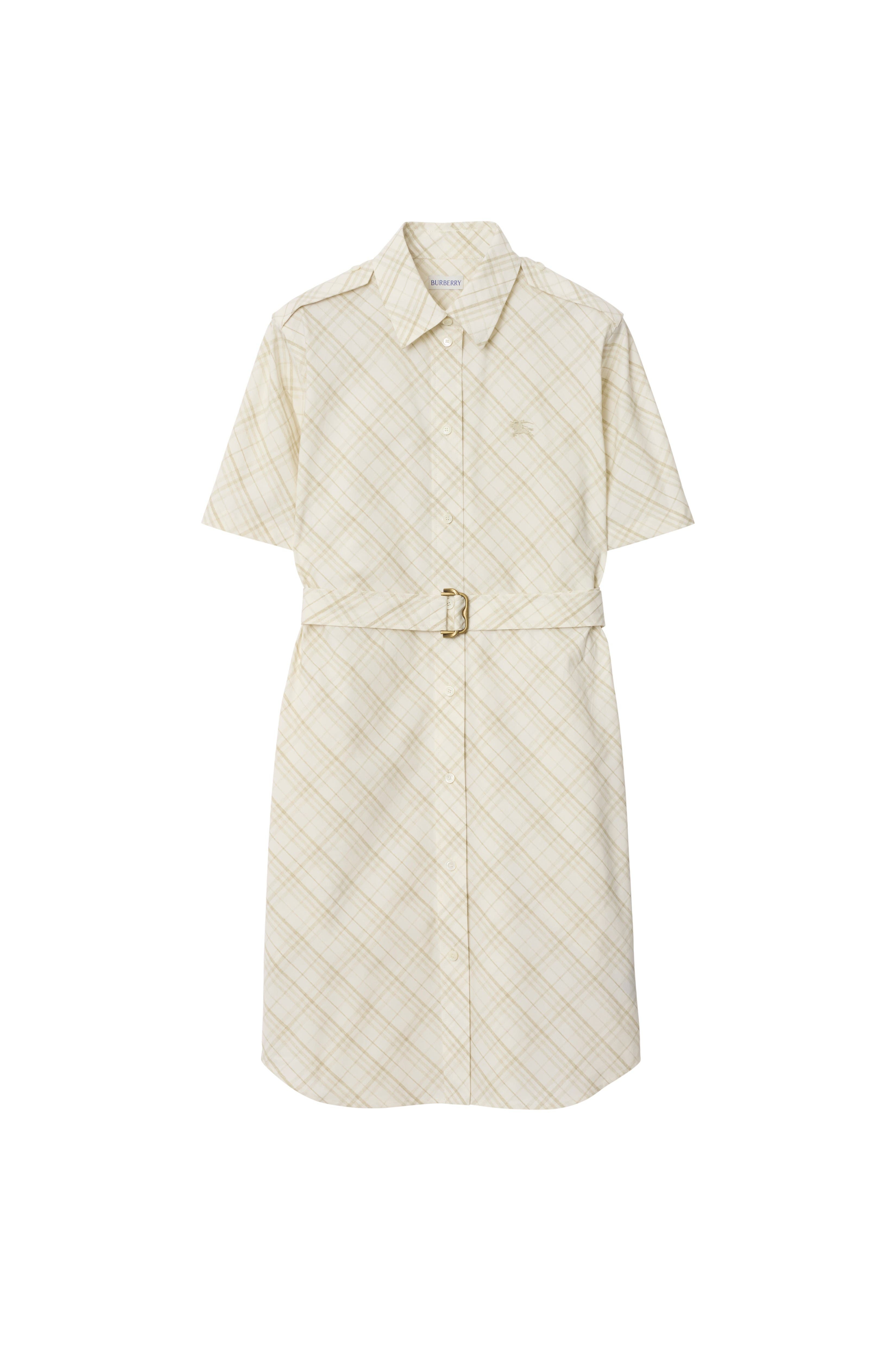 burberry Check Cotton Shirt Dress in Magnolia at Nordstrom - 2