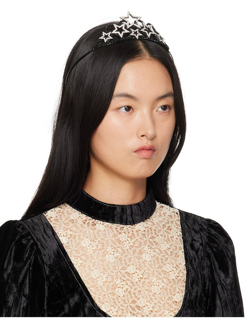 ANNA SUI Silver & Black Erickson Beamon Edition Star Tiara Headband outlook
