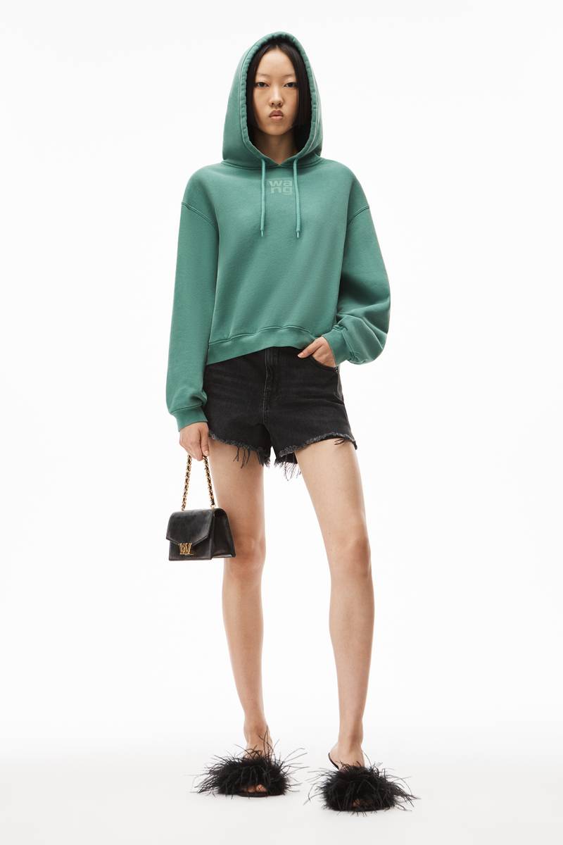 Alexander Wang PUFF LOGO HOODIE IN STRUCTURED TERRY outlook