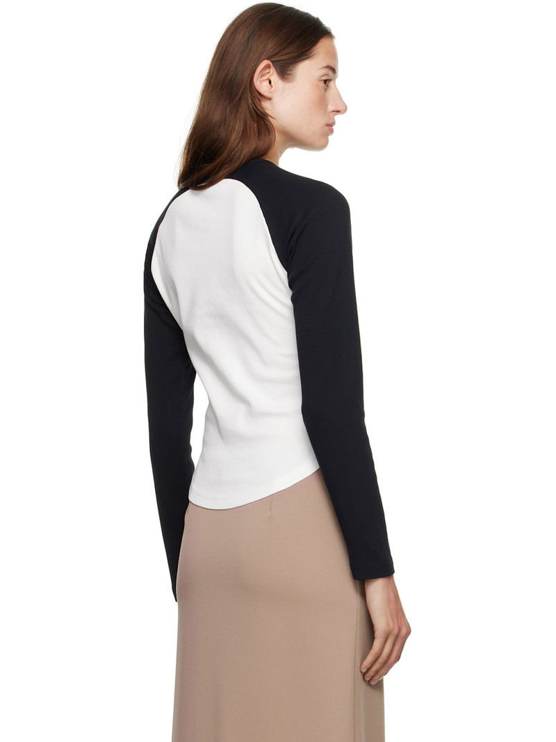 White & Black Circle Contrast T-shirt 3