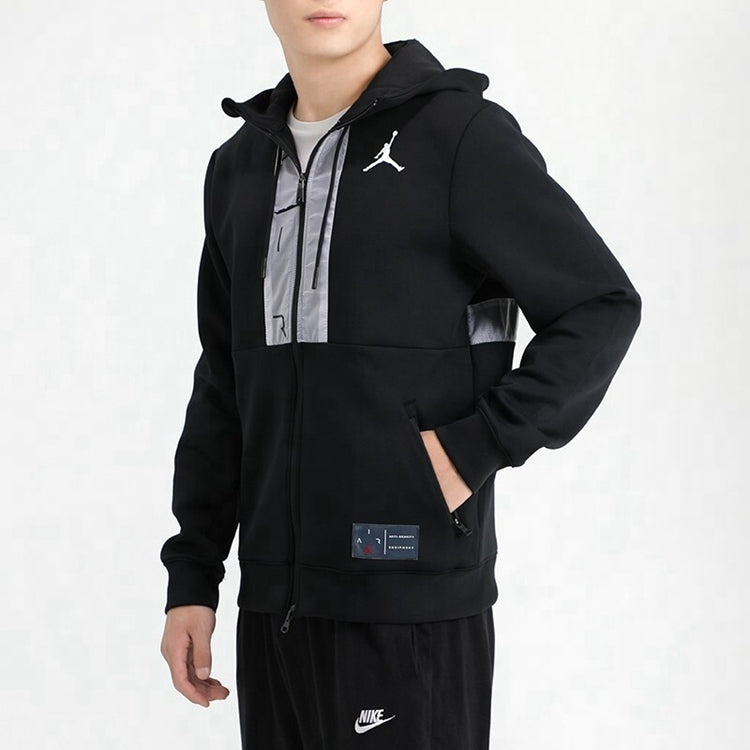 Air Jordan Casual Sports Hooded Jacket 'Black Light Grey' CK6448-010 - 2
