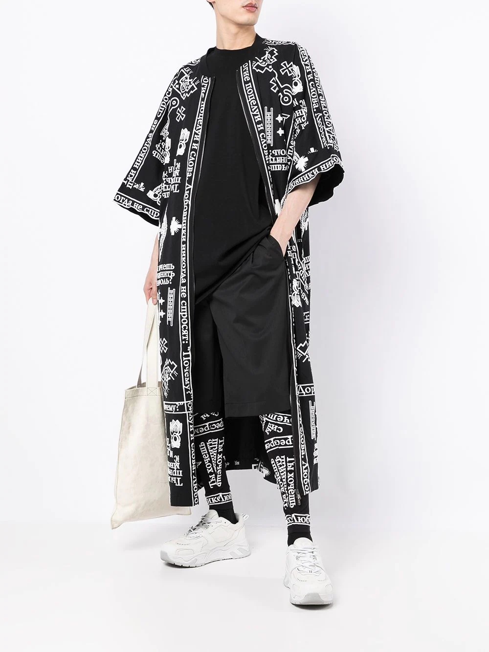 church print zipped kaftan - 3