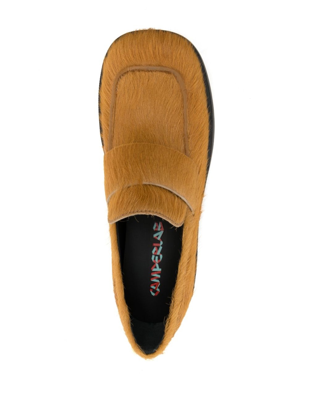 square-toe textured loafers - 4