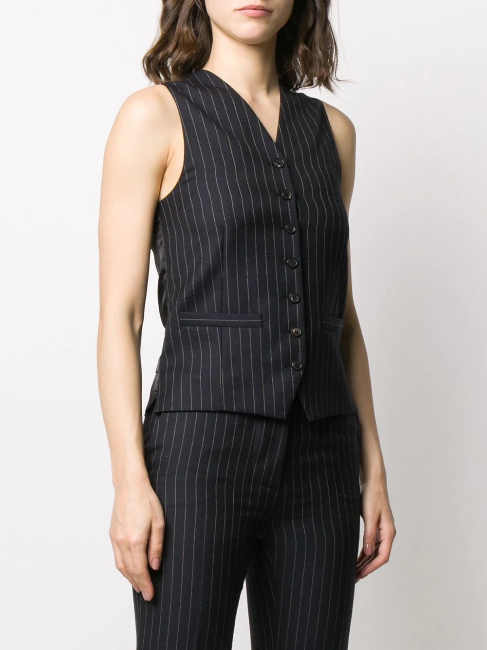 tailored pinstripe waistcoat - 3