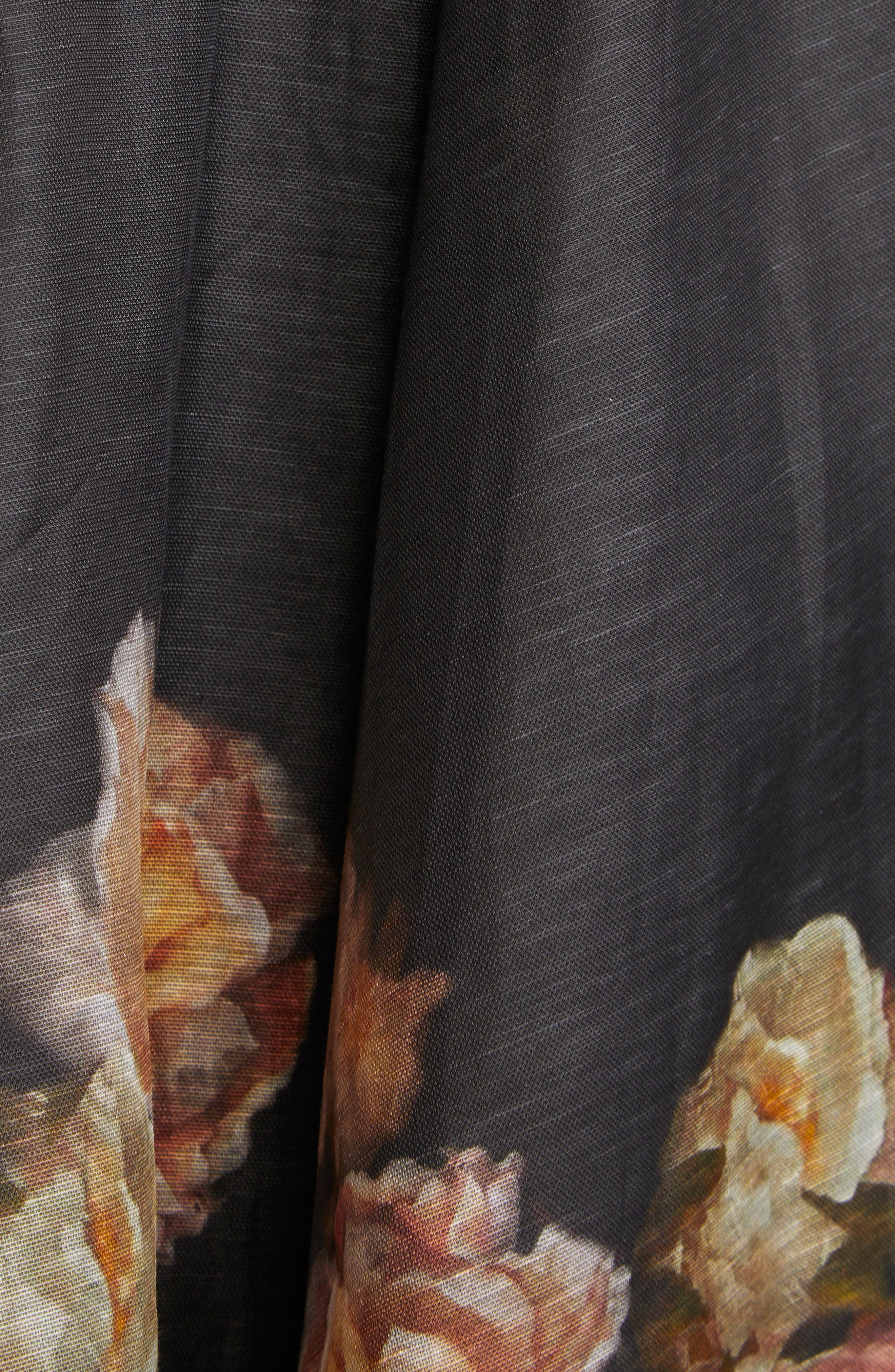Zimmermann Hypnotic Floral Twist Front Cutout Organza Midi Dress in Russet Floral at Nordstrom - 6
