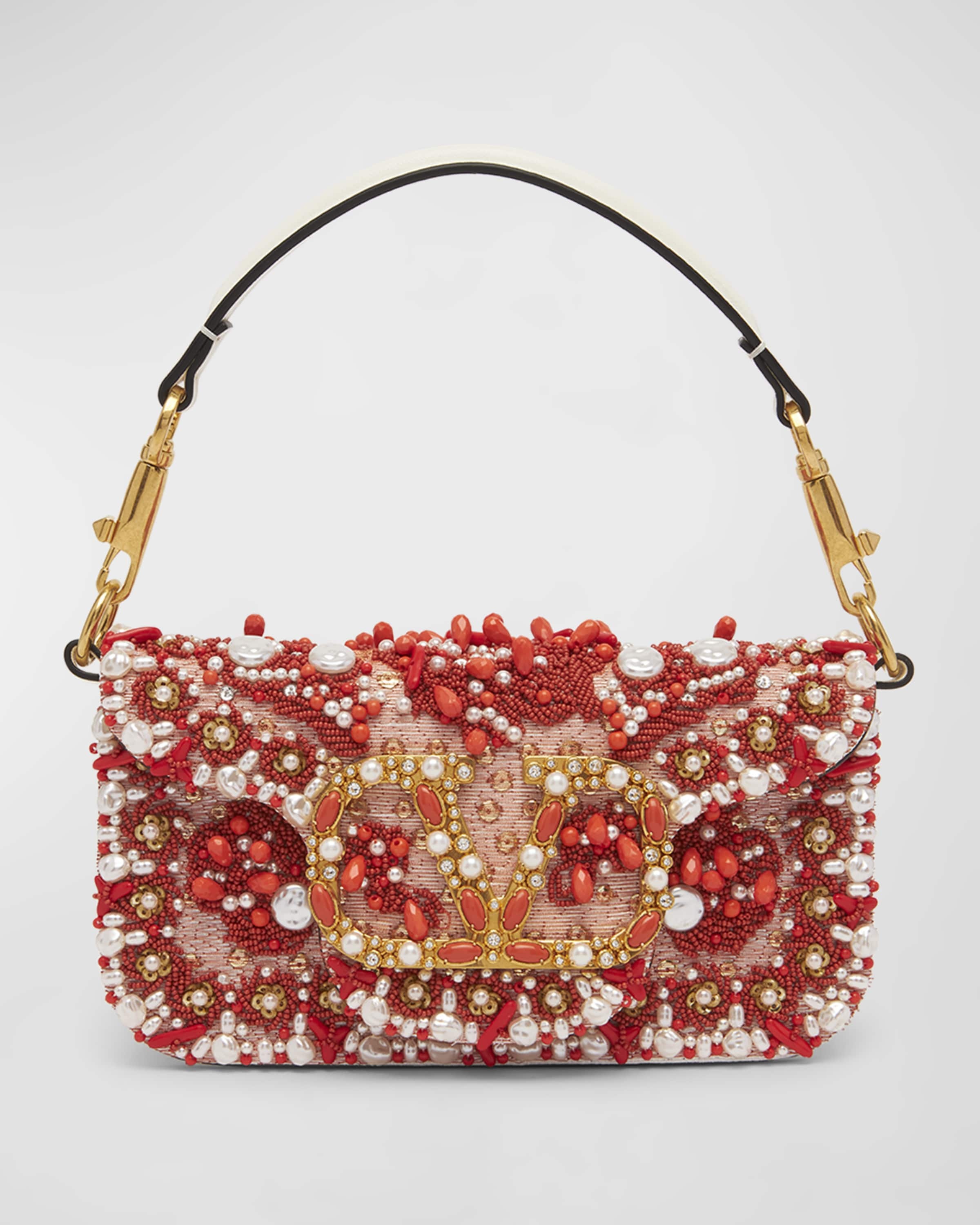 Loco Small Coral Jewel Chain Shoulder Bag - 1